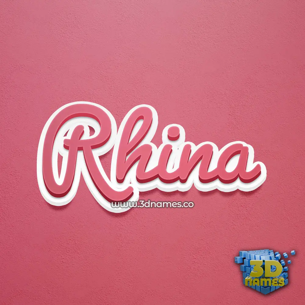 rhina in Red Scribble style - 3D name wallpaper