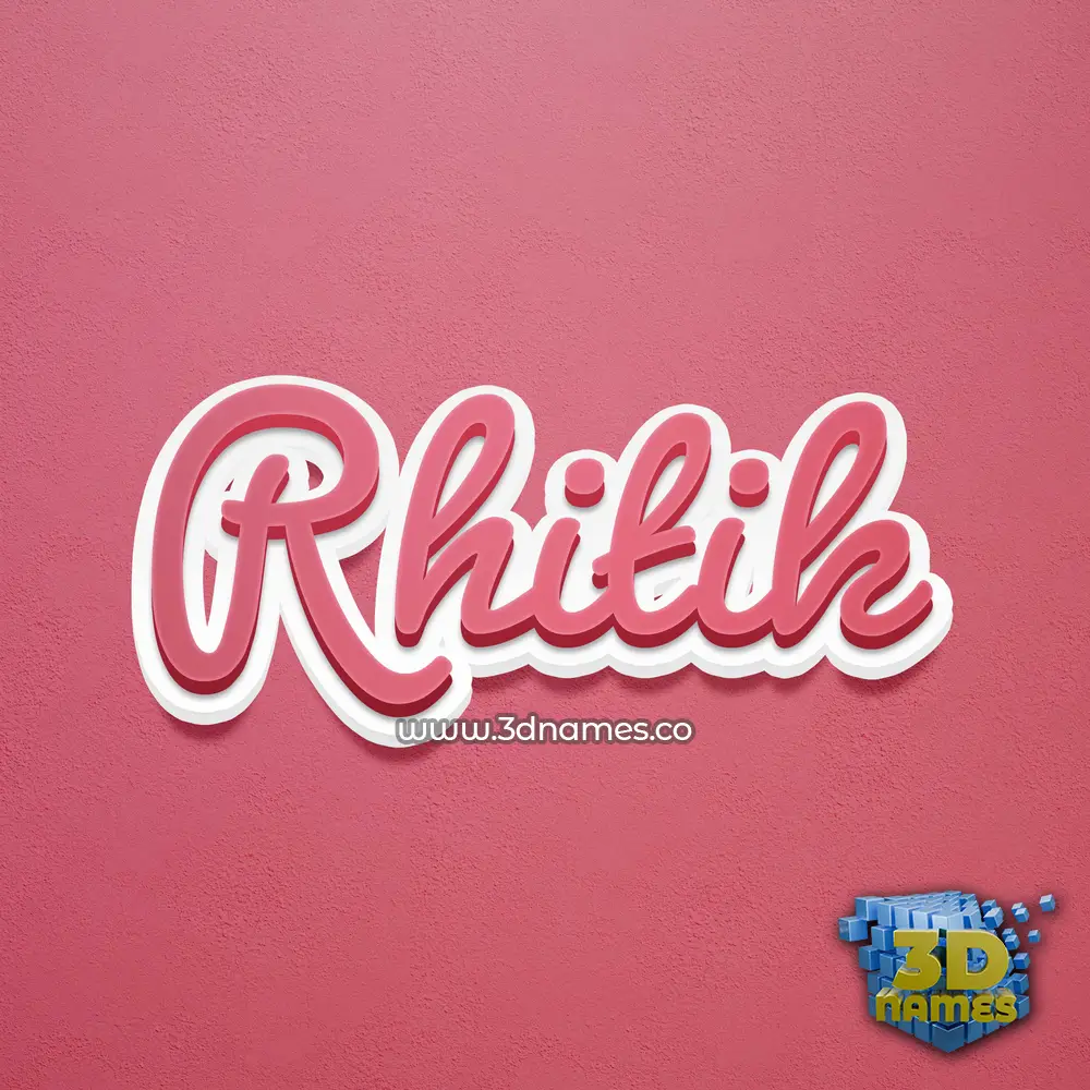 rhitik in Red Scribble style - 3D name wallpaper