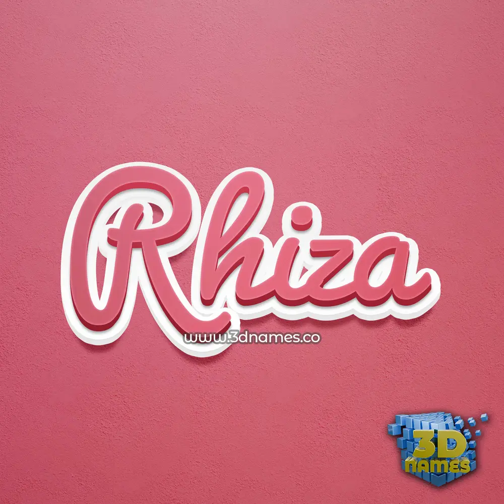 rhiza in Red Scribble style - 3D name wallpaper