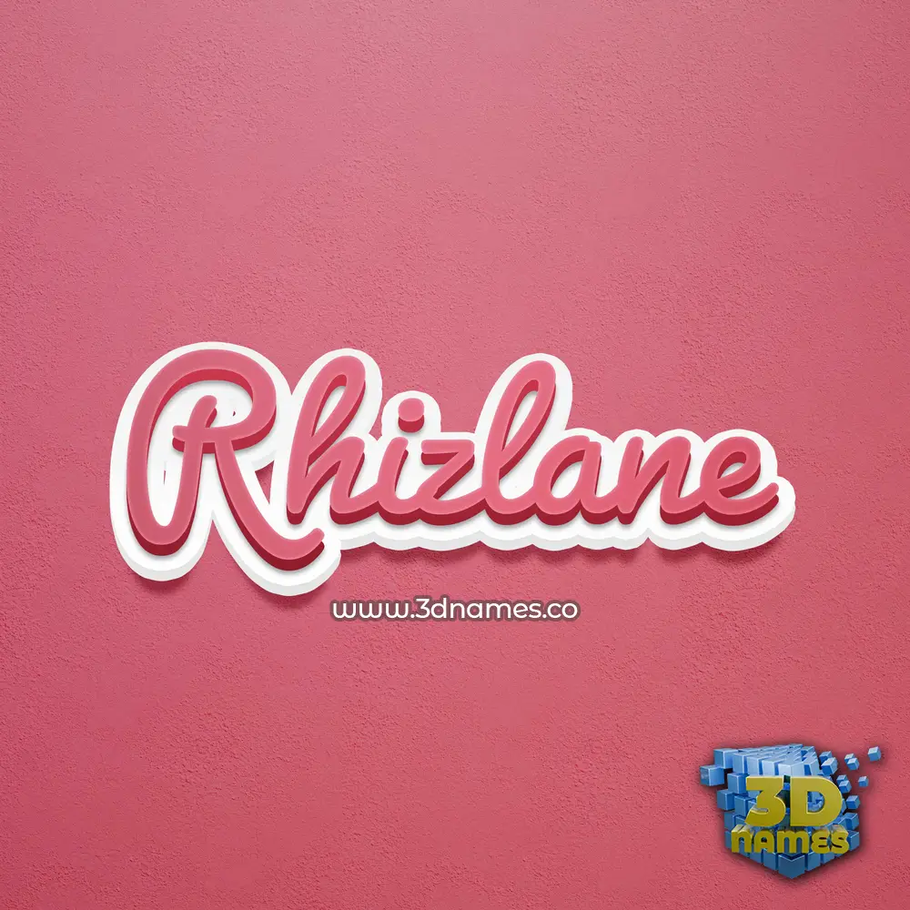 rhizlane in Red Scribble style - 3D name wallpaper