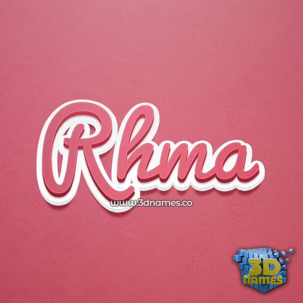rhma in Red Scribble style - 3D name wallpaper