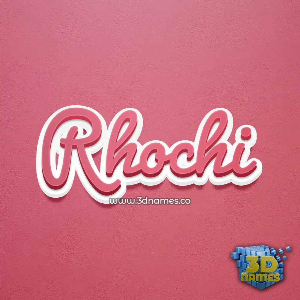rhochi in Red Scribble style - 3D name wallpaper