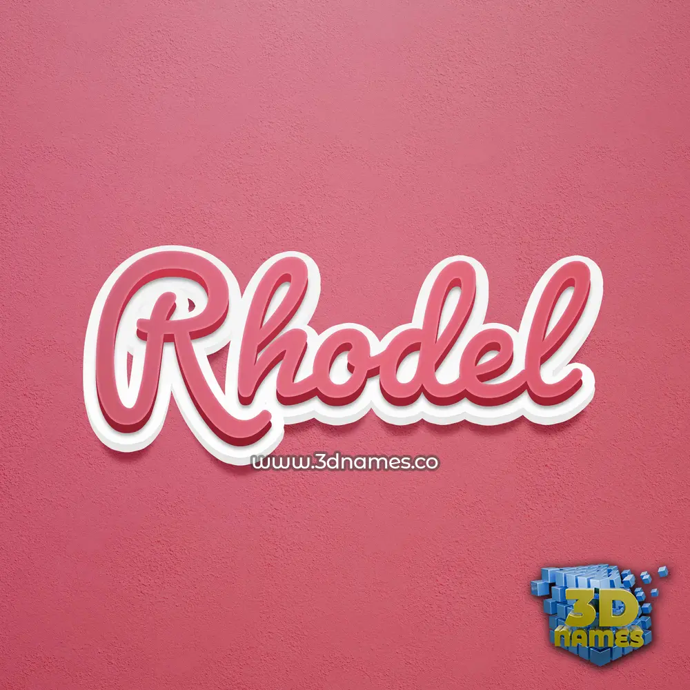 rhodel in Red Scribble style - 3D name wallpaper
