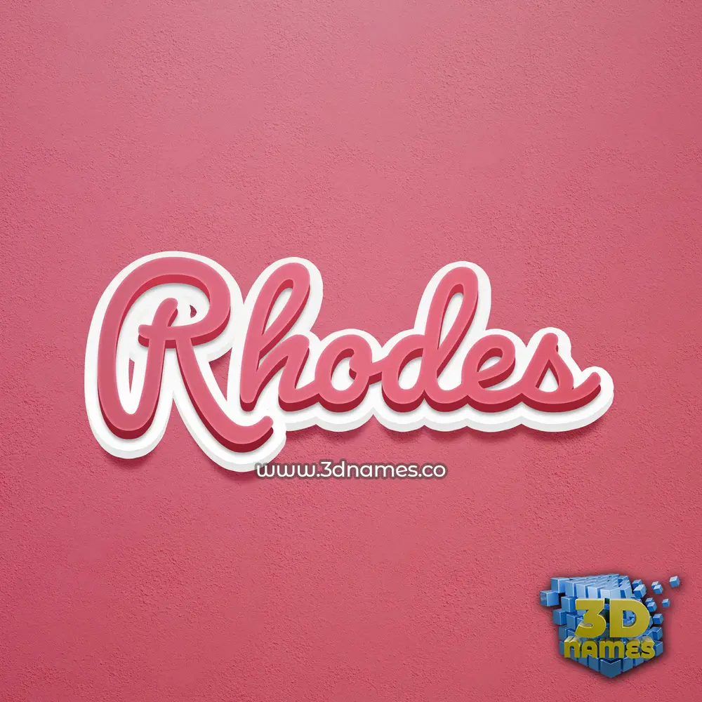 rhodes in Red Scribble style - 3D name wallpaper