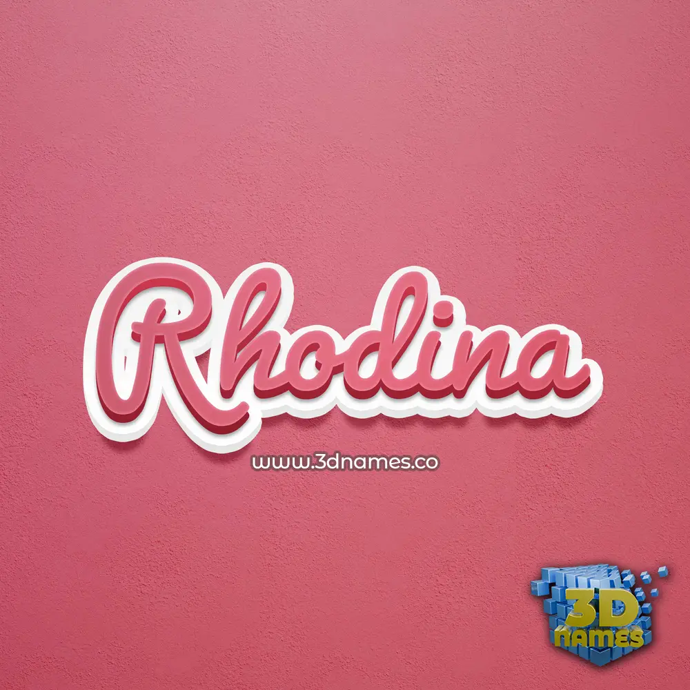rhodina in Red Scribble style - 3D name wallpaper