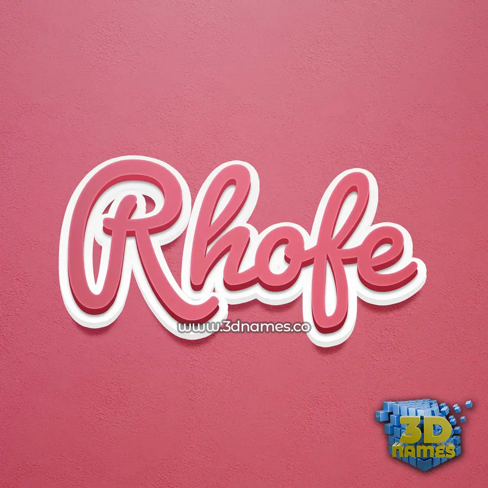 rhofe in Red Scribble style - 3D name wallpaper