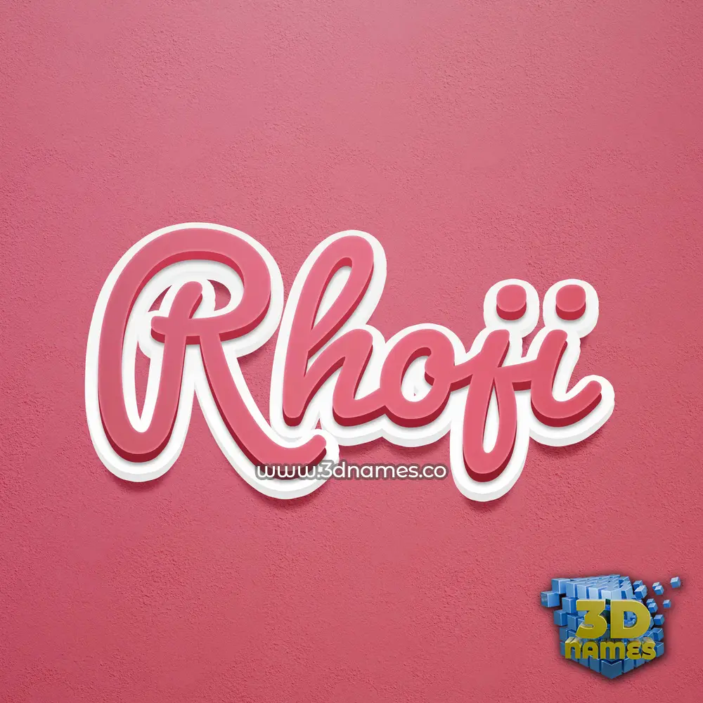 rhoji in Red Scribble style - 3D name wallpaper