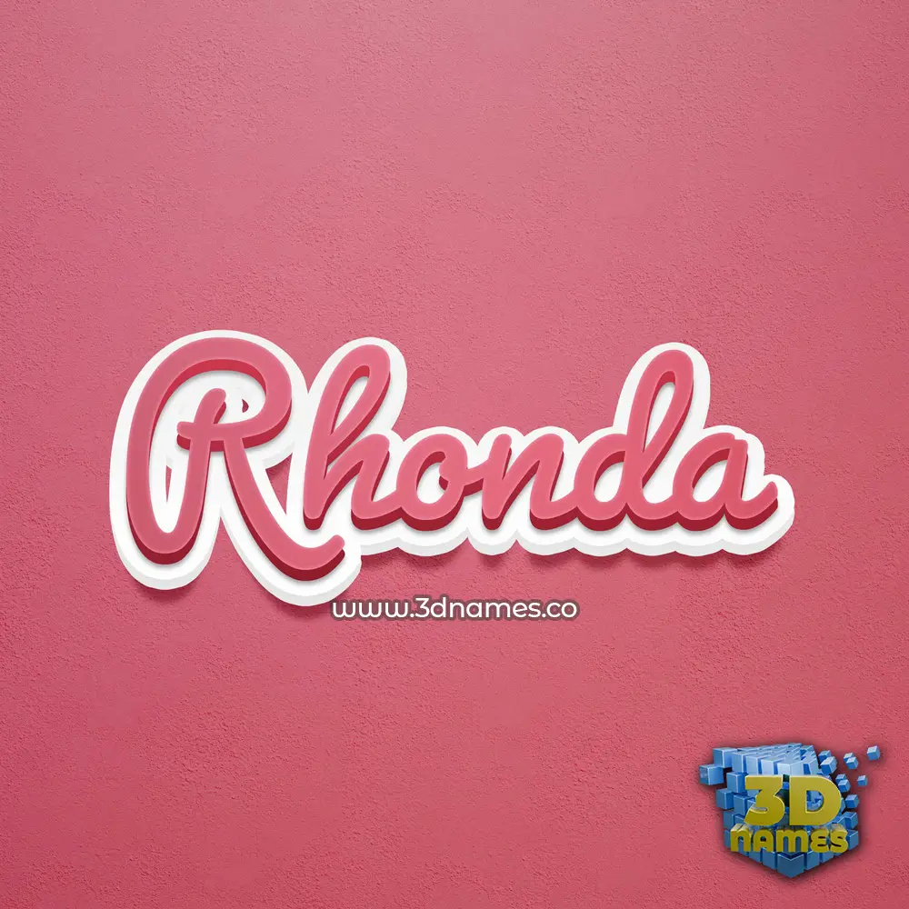 rhonda in Red Scribble style - 3D name wallpaper