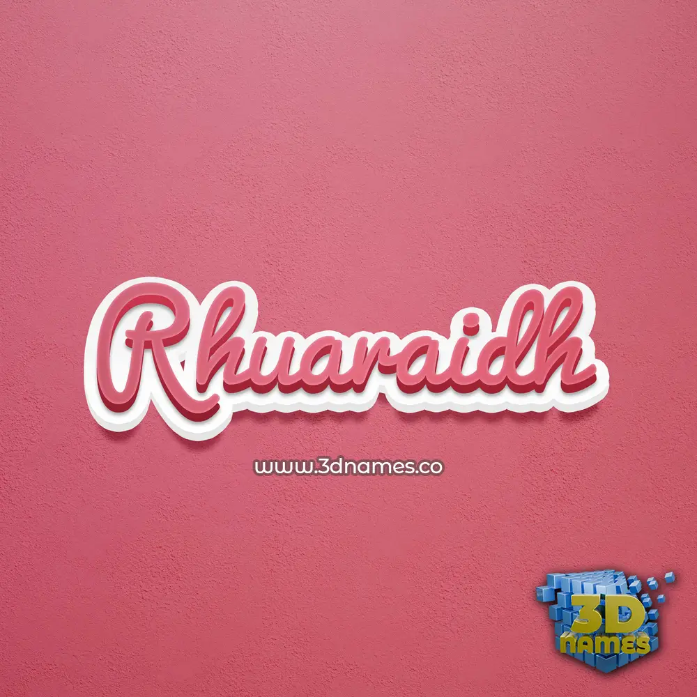 rhuaraidh in Red Scribble style - 3D name wallpaper