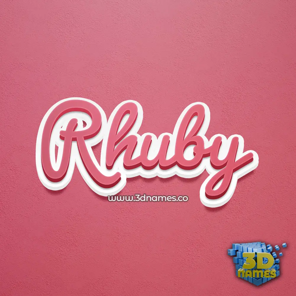 rhuby in Red Scribble style - 3D name wallpaper