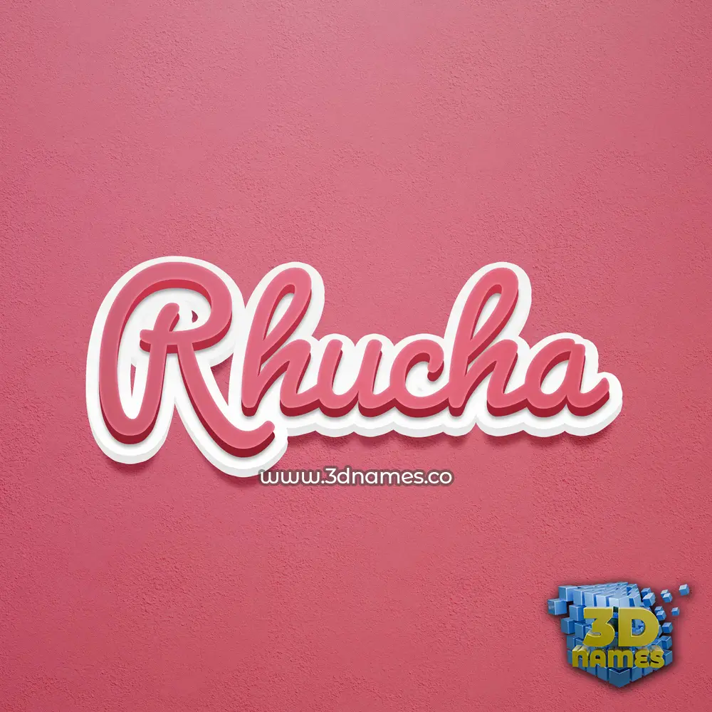 rhucha in Red Scribble style - 3D name wallpaper