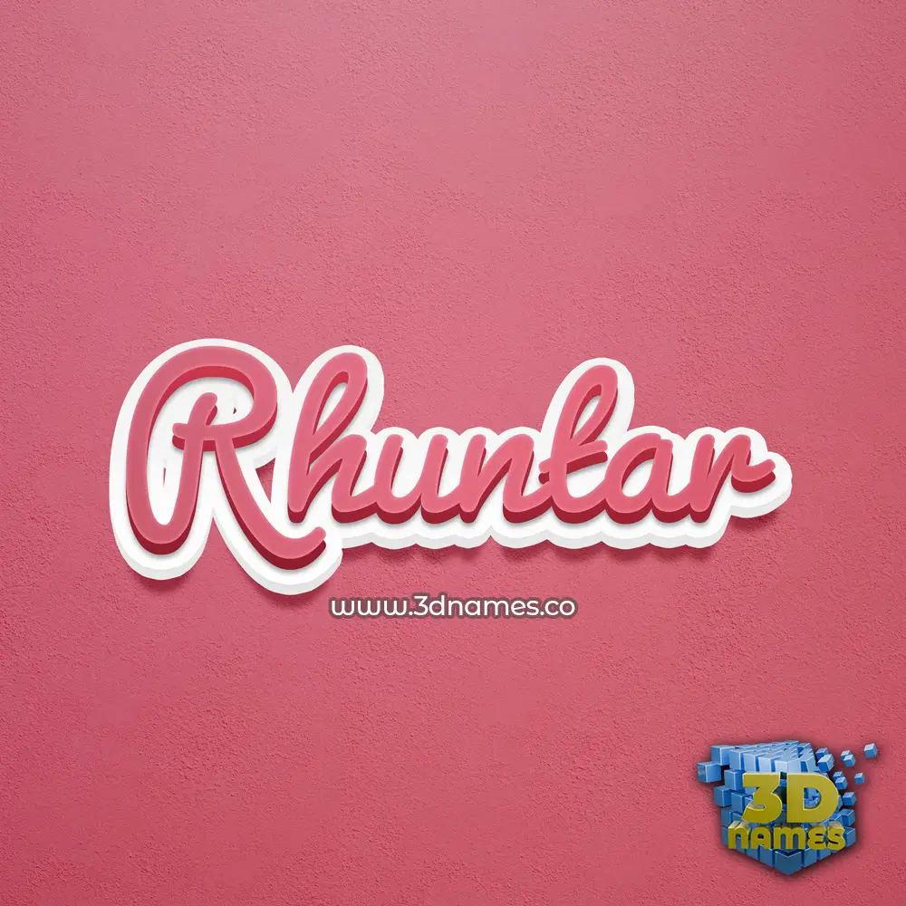 rhuntar in Red Scribble style - 3D name wallpaper