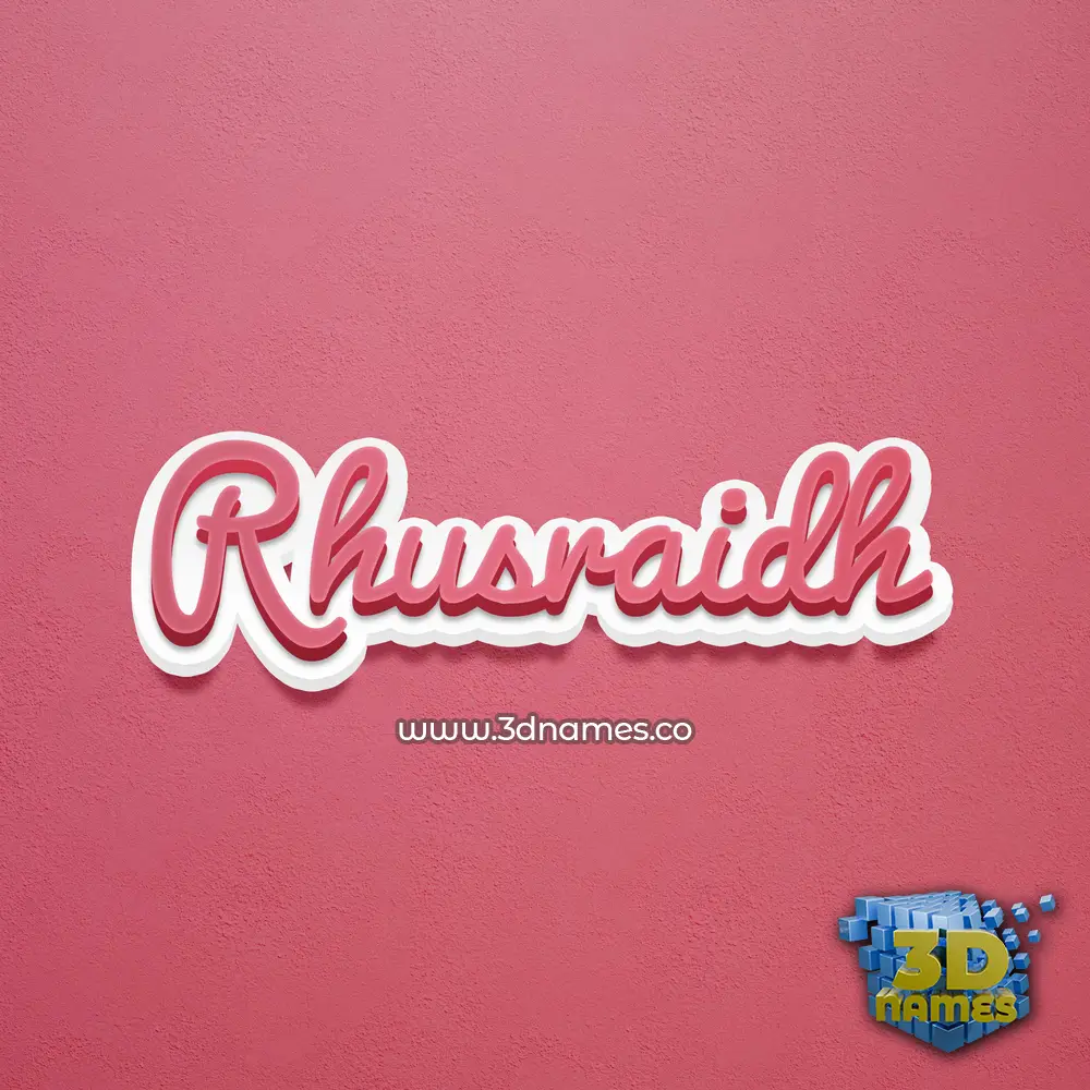 rhusraidh in Red Scribble style - 3D name wallpaper