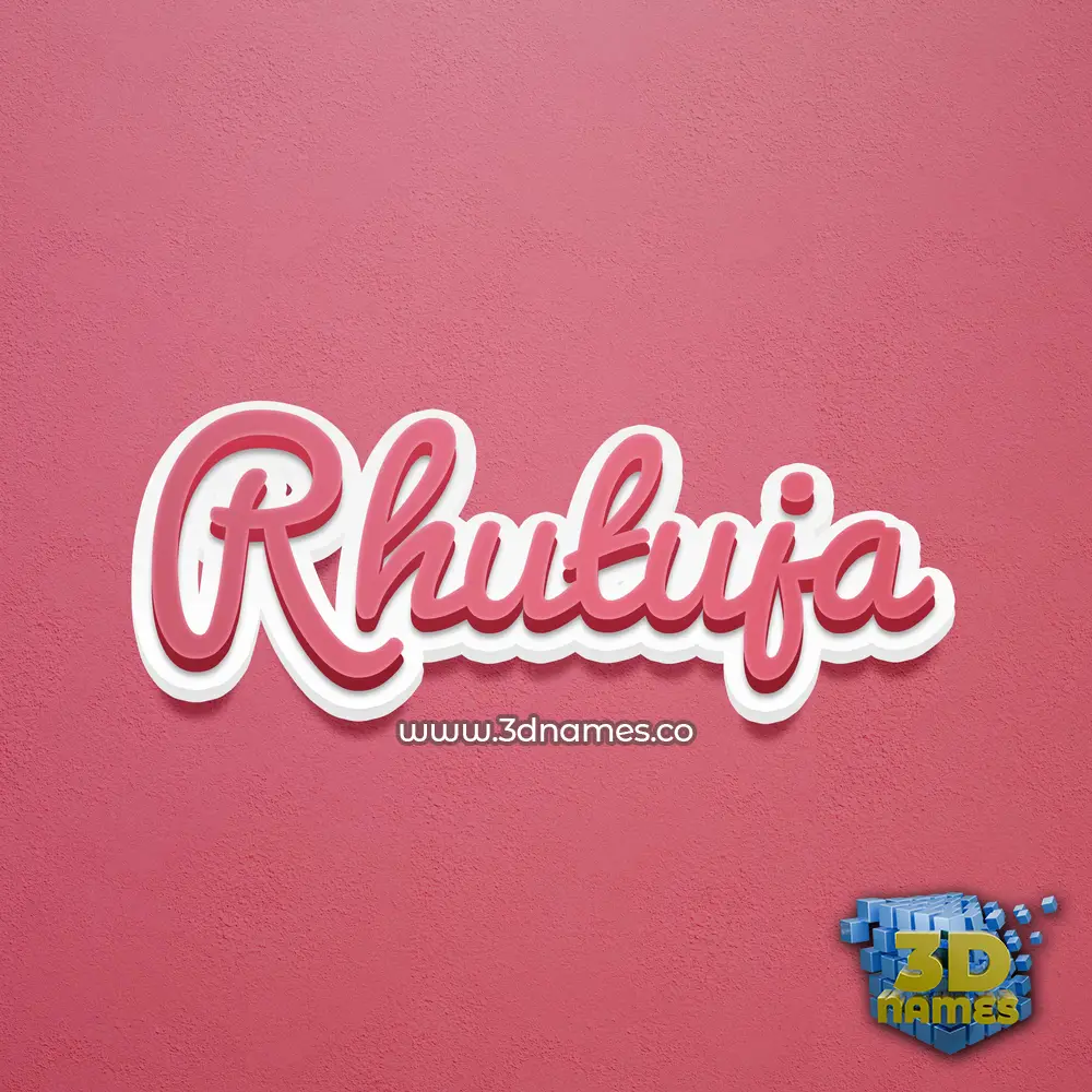 rhutuja in Red Scribble style - 3D name wallpaper