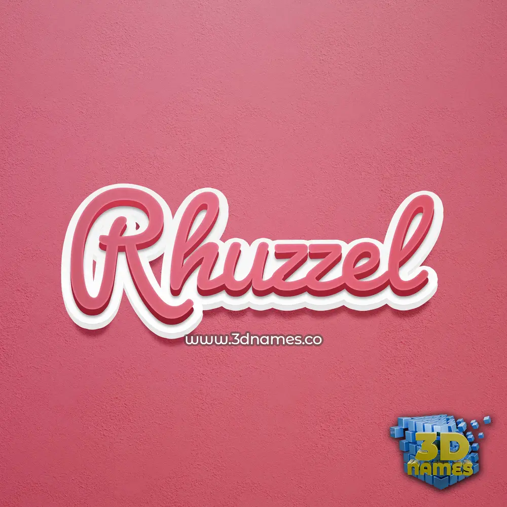 rhuzzel in Red Scribble style - 3D name wallpaper