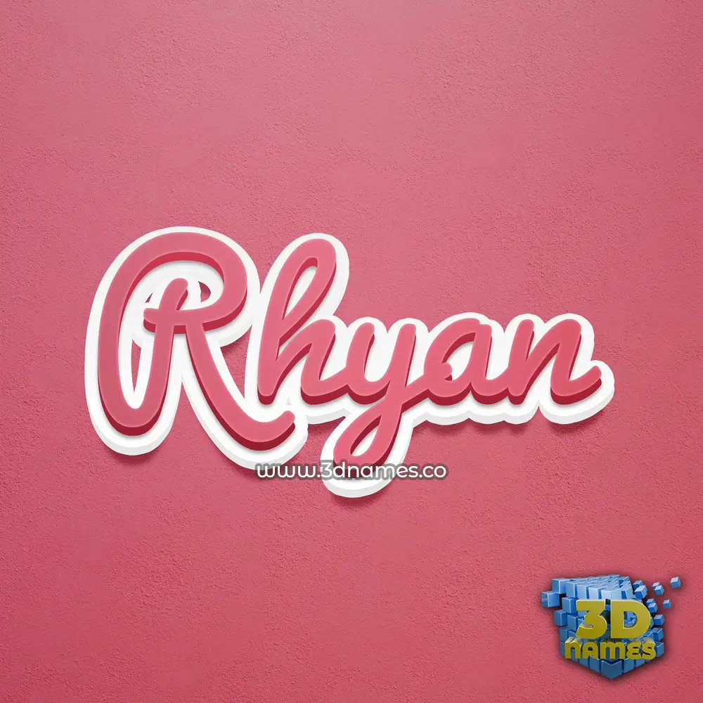 rhyan in Red Scribble style - 3D name wallpaper