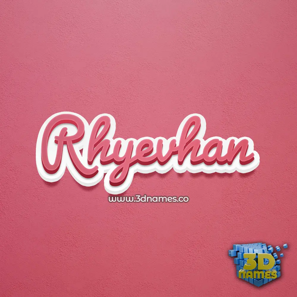 rhyevhan in Red Scribble style - 3D name wallpaper