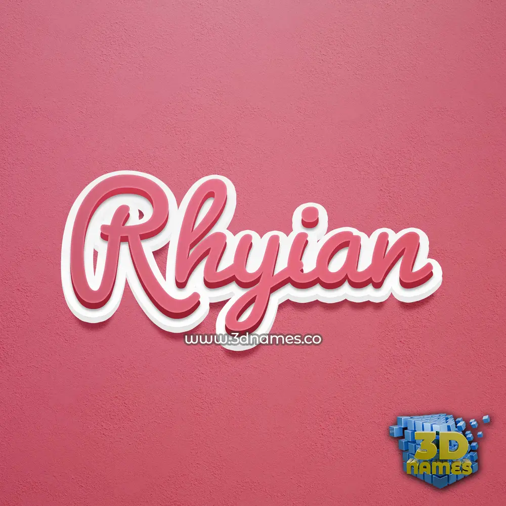 rhyian in Red Scribble style - 3D name wallpaper