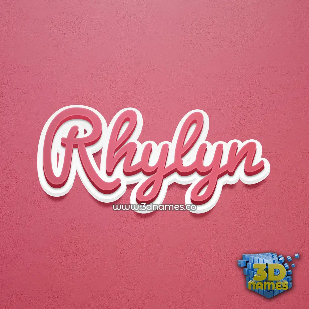rhylyn in Red Scribble style - 3D name wallpaper