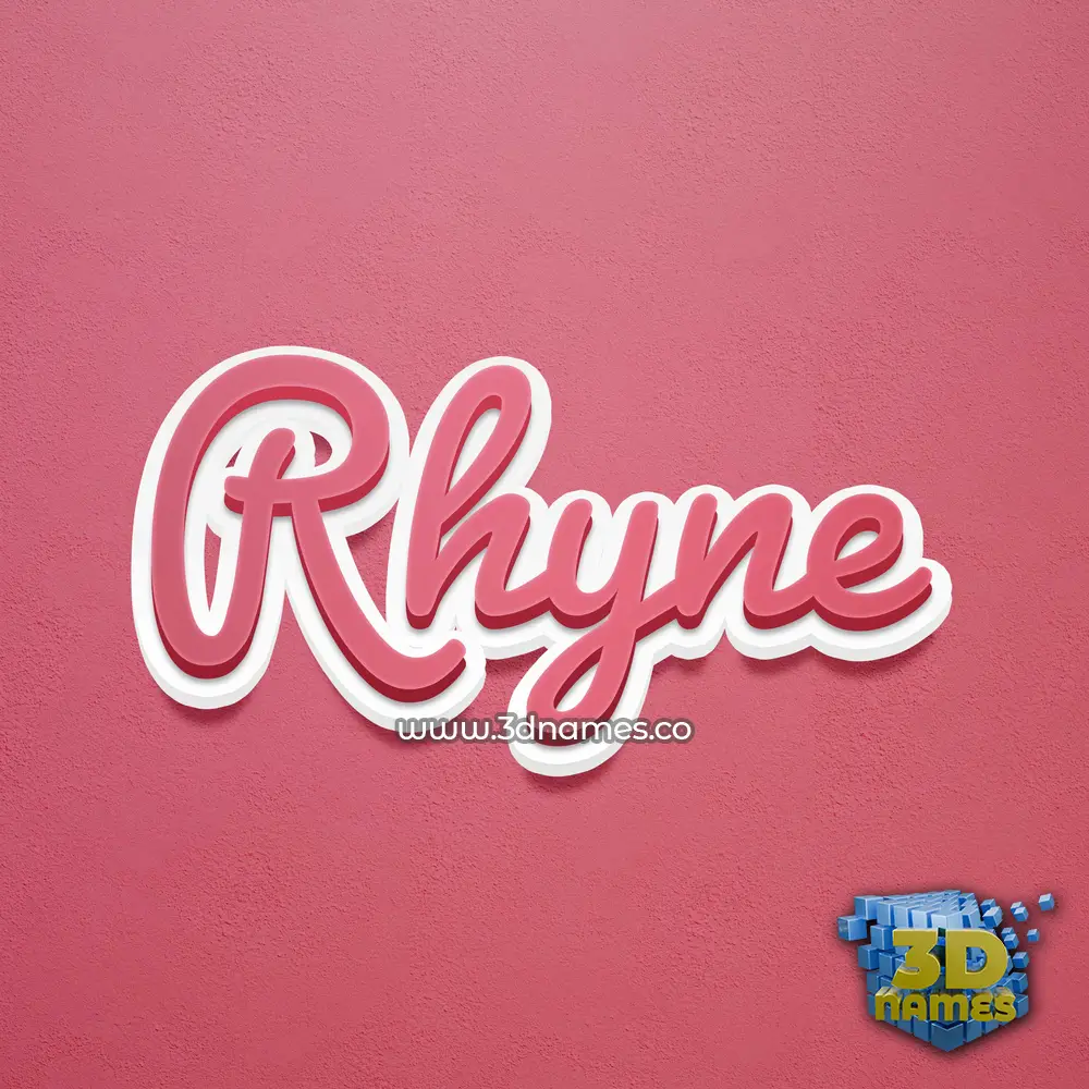 rhyne in Red Scribble style - 3D name wallpaper