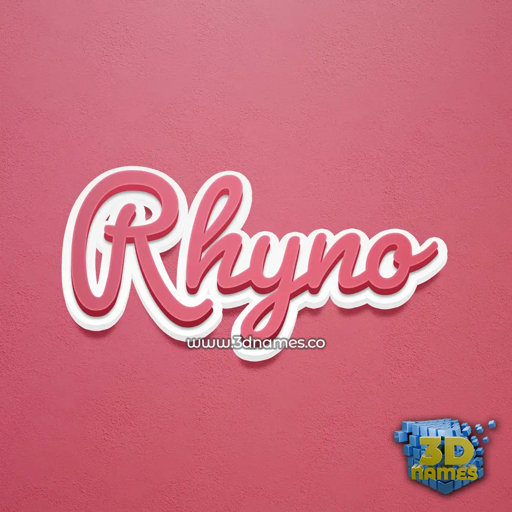 rhyno in Red Scribble style - 3D name wallpaper