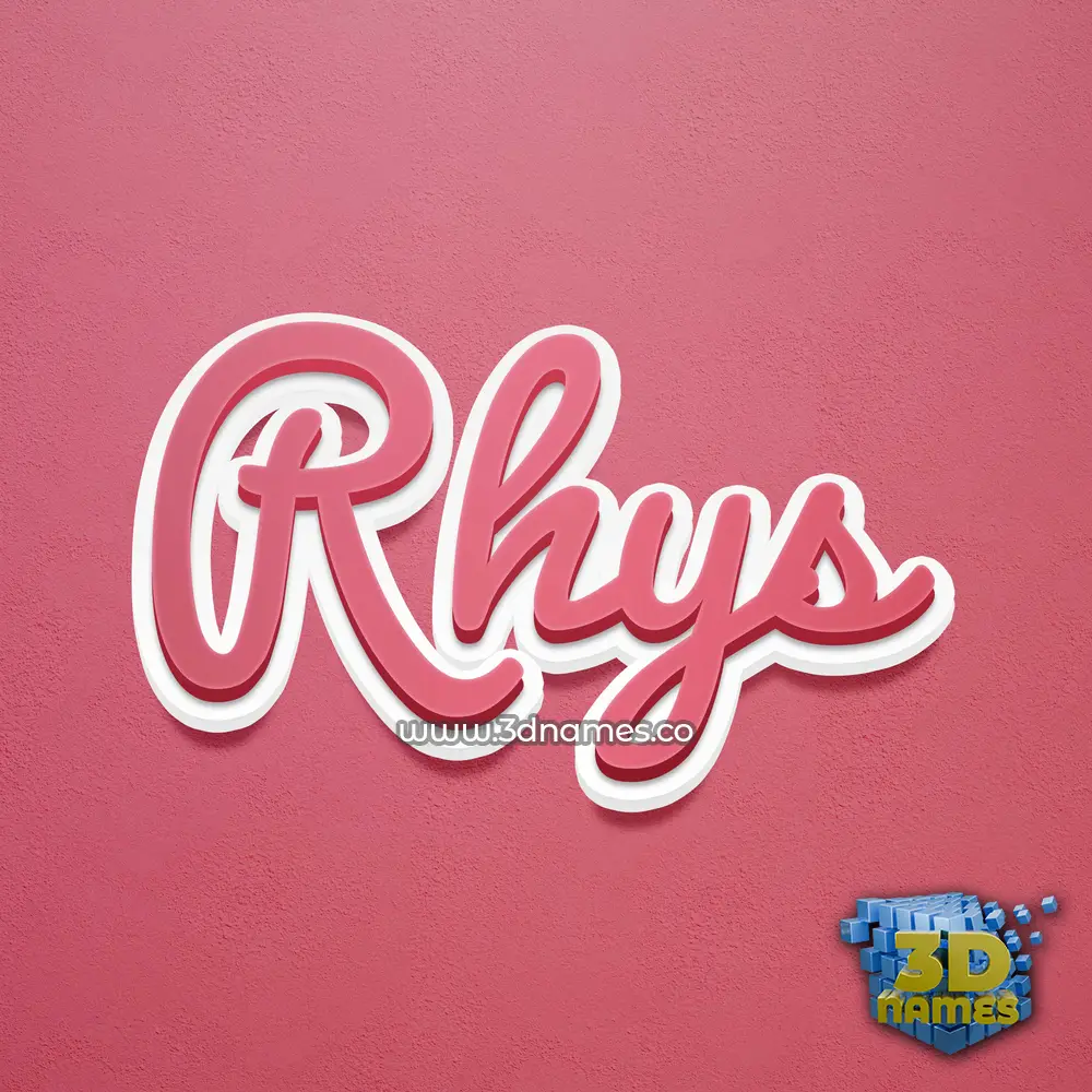 rhys in Red Scribble style - 3D name wallpaper