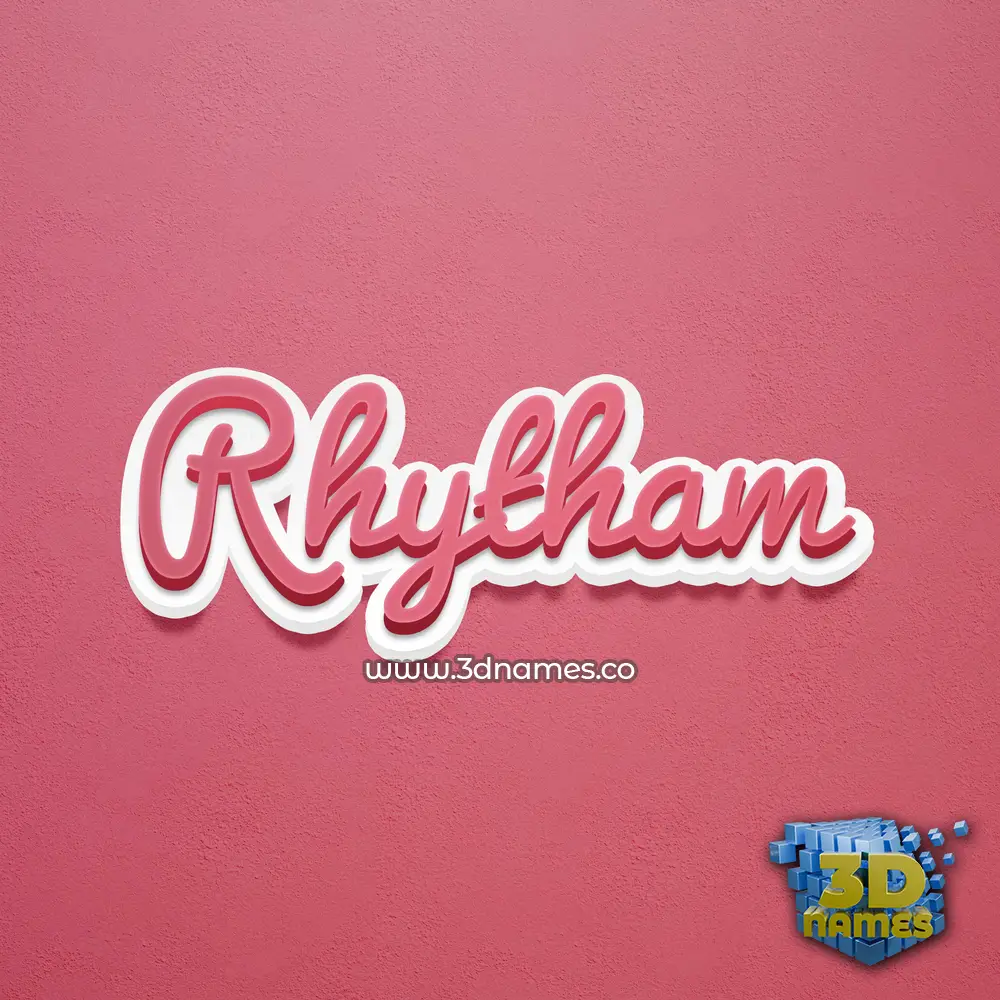rhytham in Red Scribble style - 3D name wallpaper