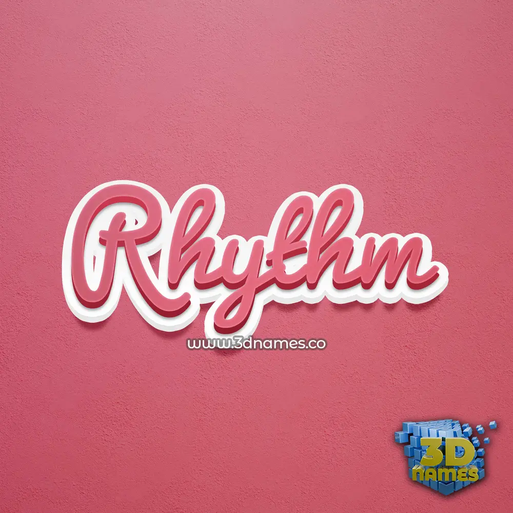 rhythm in Red Scribble style - 3D name wallpaper