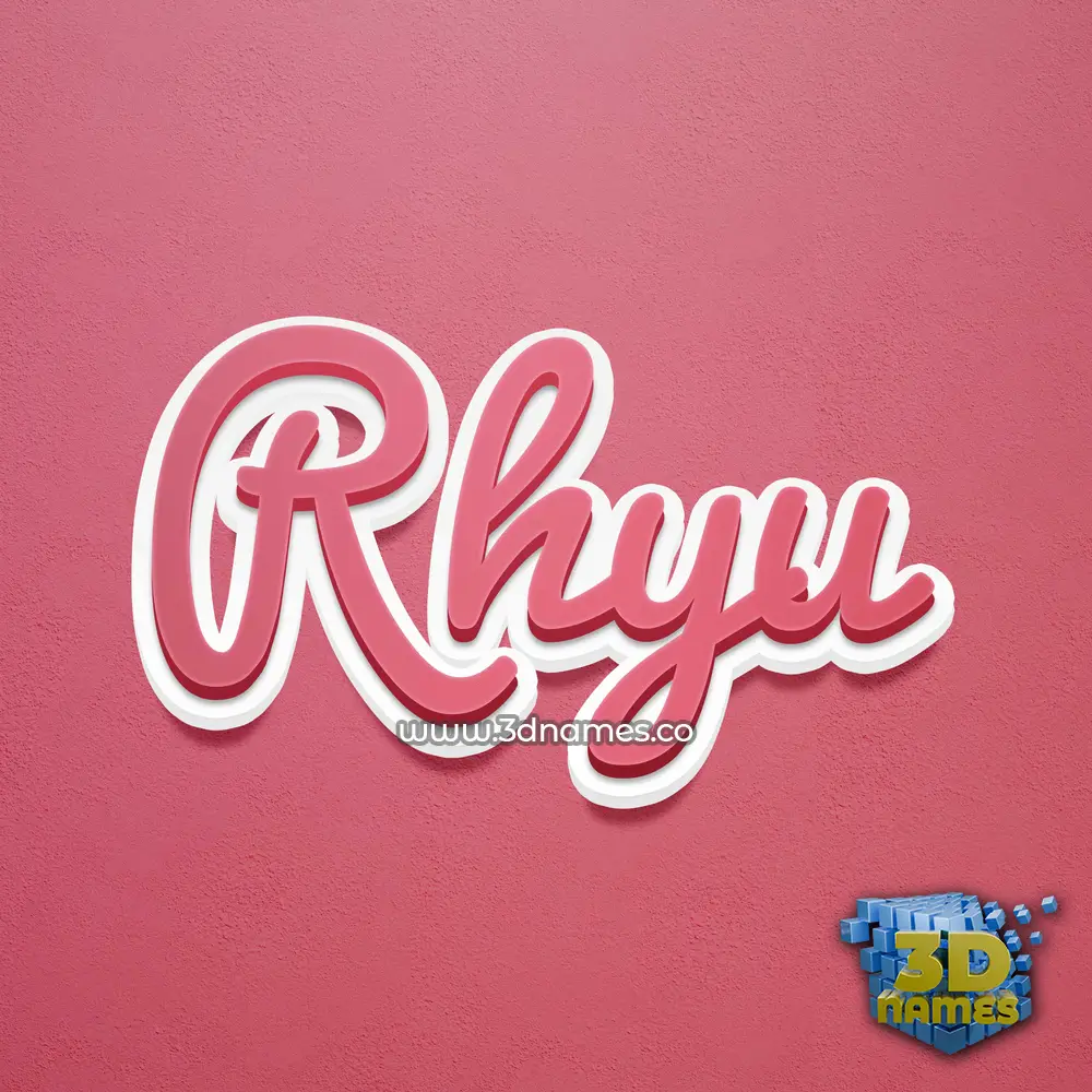 rhyu in Red Scribble style - 3D name wallpaper