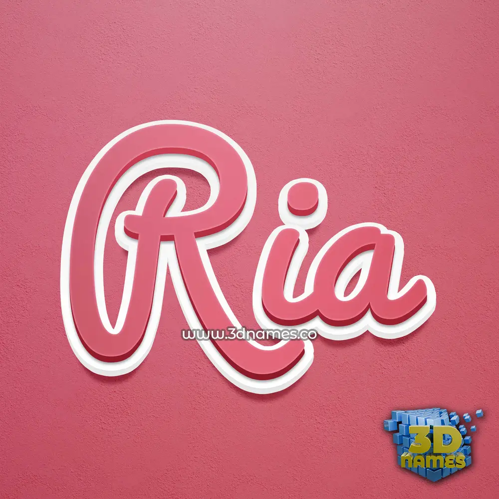 ria in Red Scribble style - 3D name wallpaper