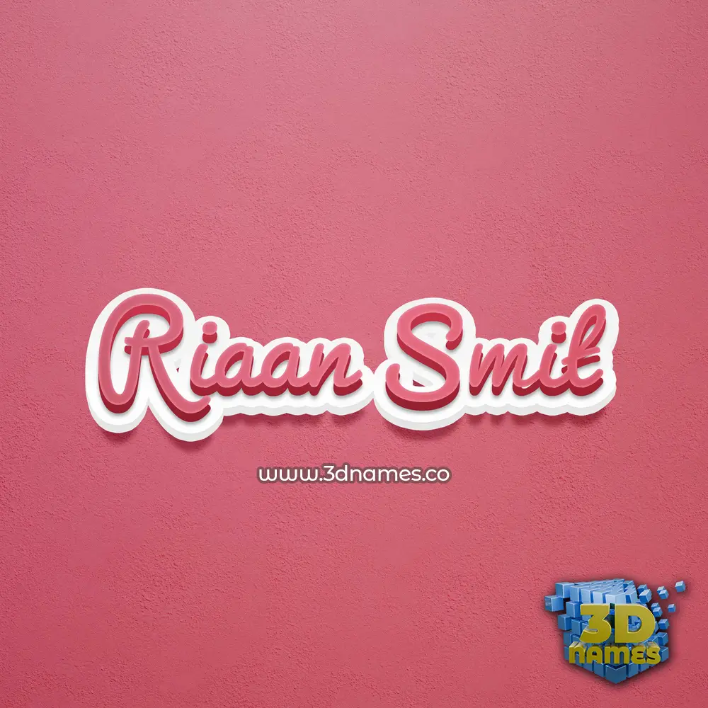 riaan smit in Red Scribble style - 3D name wallpaper