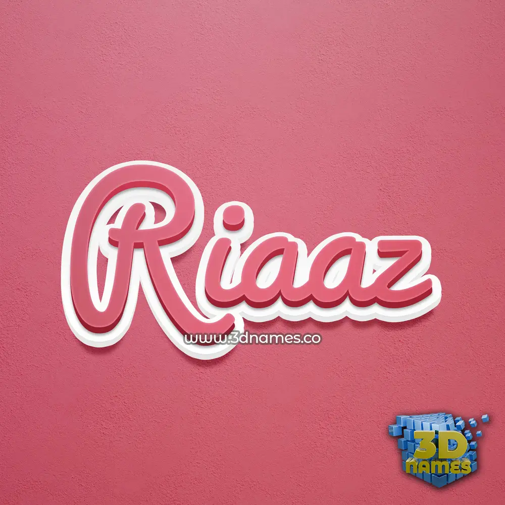 riaaz in Red Scribble style - 3D name wallpaper
