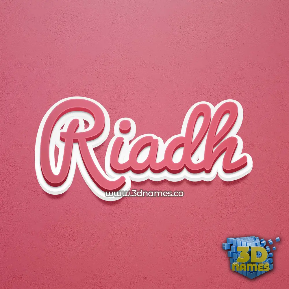 riadh in Red Scribble style - 3D name wallpaper