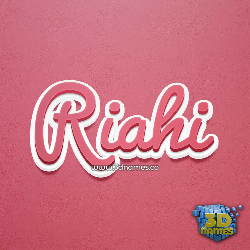 riahi in Red Scribble style - 3D name wallpaper