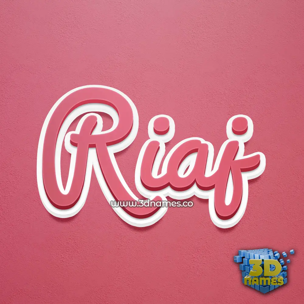 riaj in Red Scribble style - 3D name wallpaper