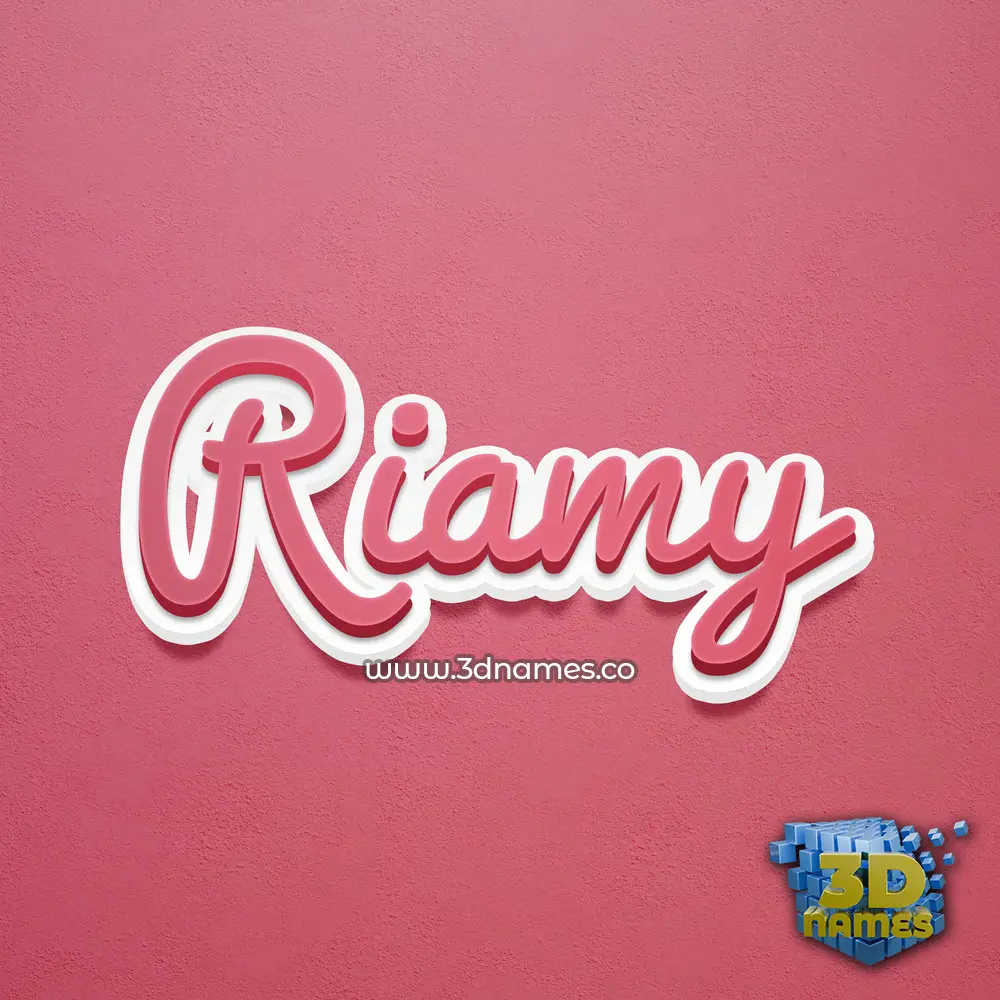 riamy in Red Scribble style - 3D name wallpaper