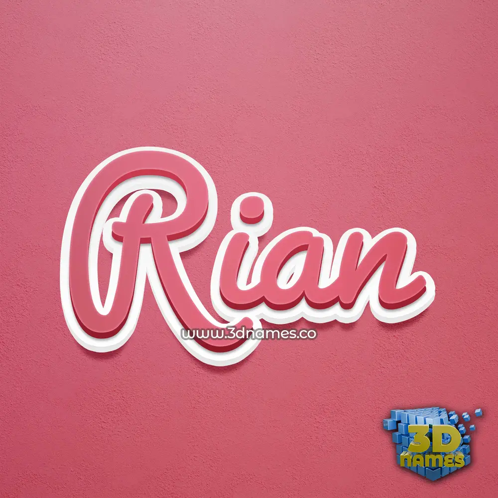 rian in Red Scribble style - 3D name wallpaper