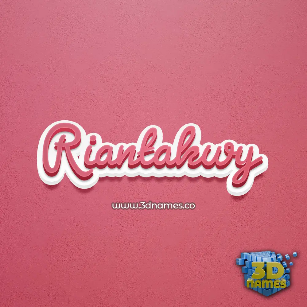 riantakwy in Red Scribble style - 3D name wallpaper
