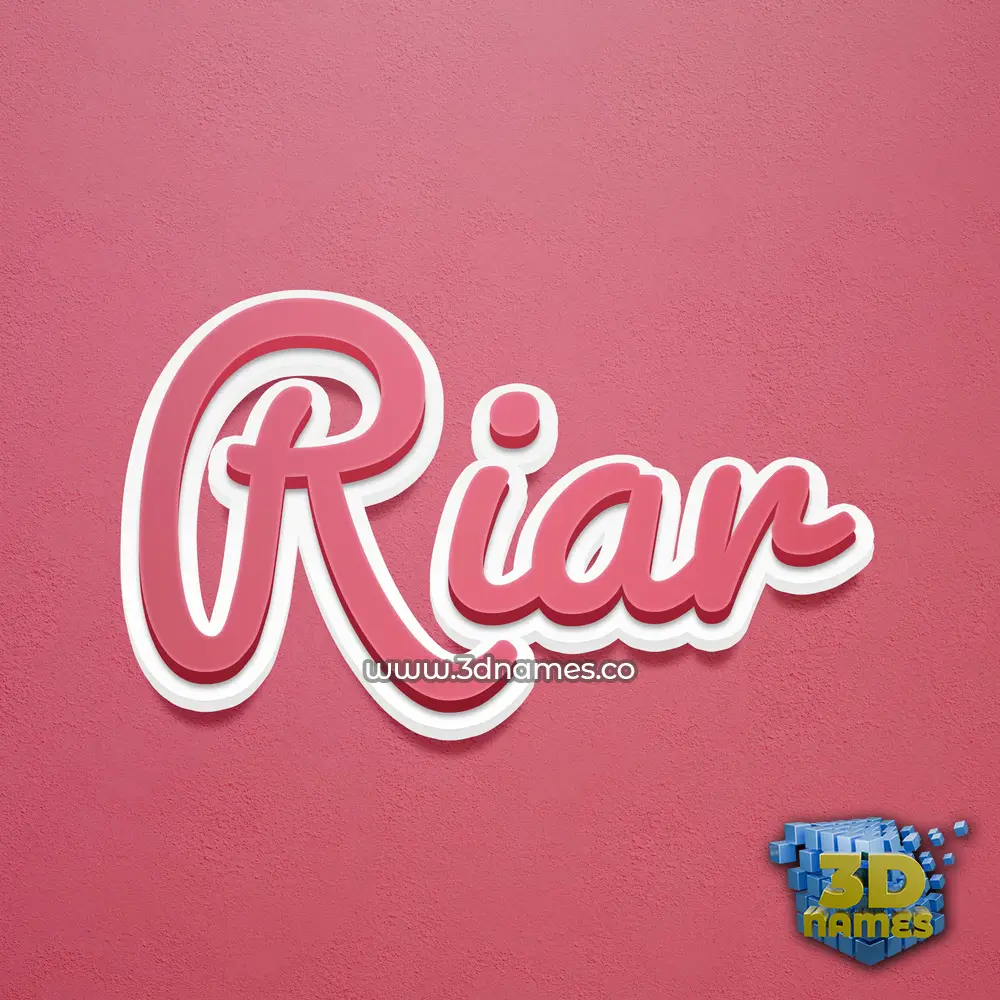 riar in Red Scribble style - 3D name wallpaper