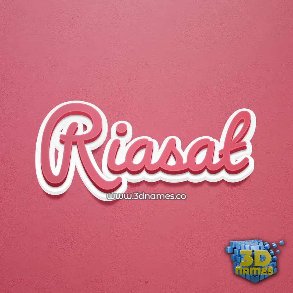 riasat in Red Scribble style - 3D name wallpaper