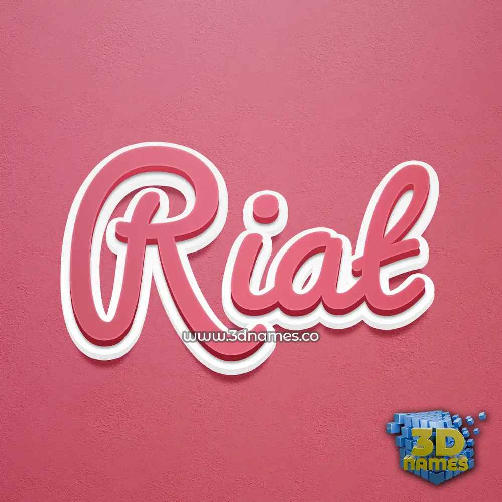 riat in Red Scribble style - 3D name wallpaper