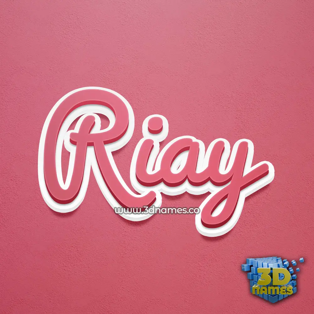 riay in Red Scribble style - 3D name wallpaper