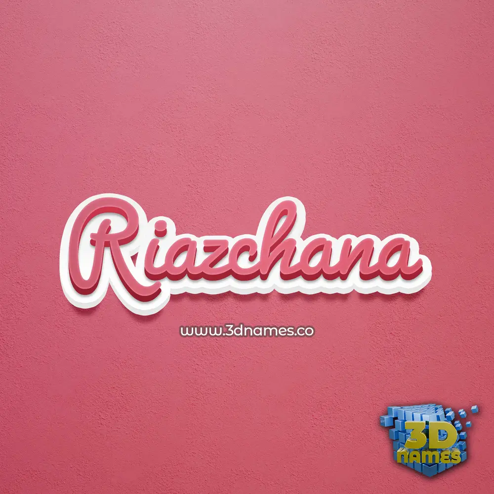 riazchana in Red Scribble style - 3D name wallpaper