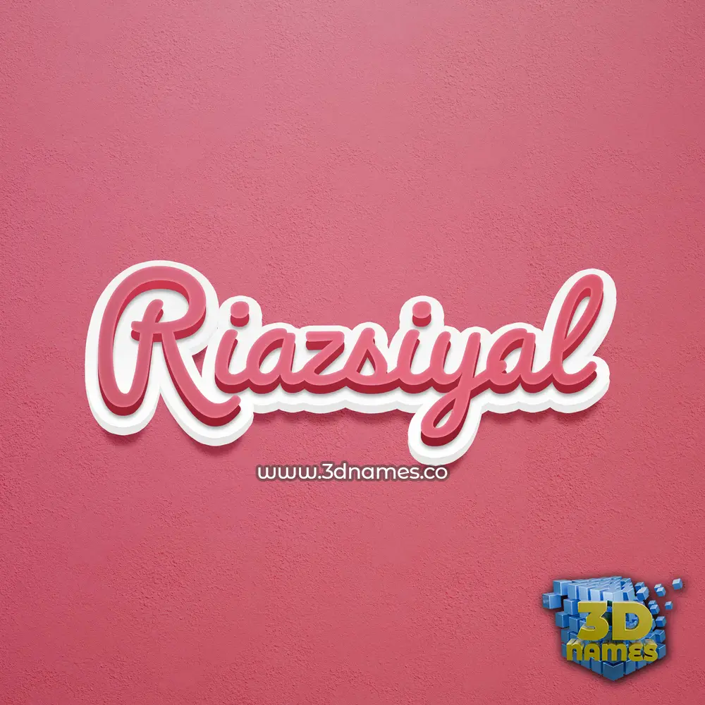 riazsiyal in Red Scribble style - 3D name wallpaper