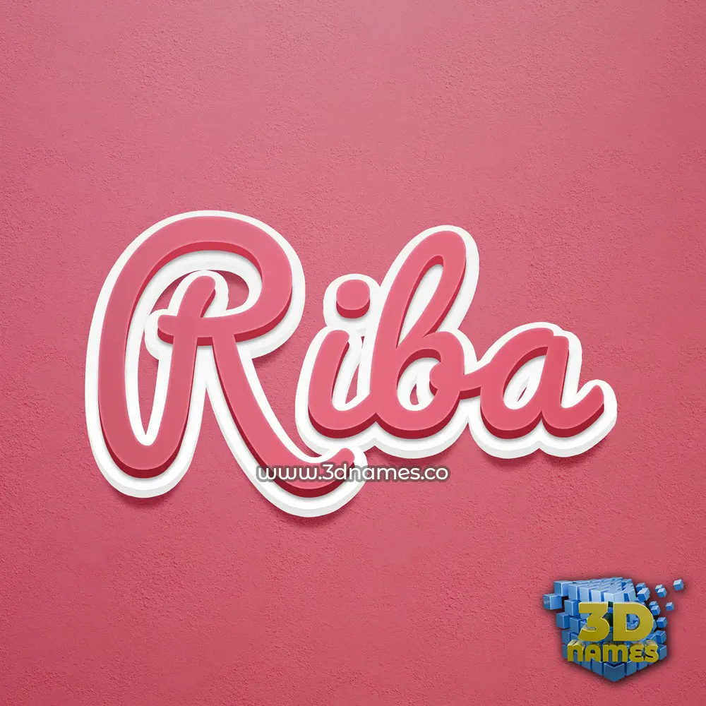 riba in Red Scribble style - 3D name wallpaper