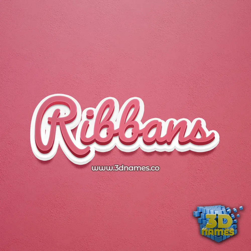 ribbans in Red Scribble style - 3D name wallpaper