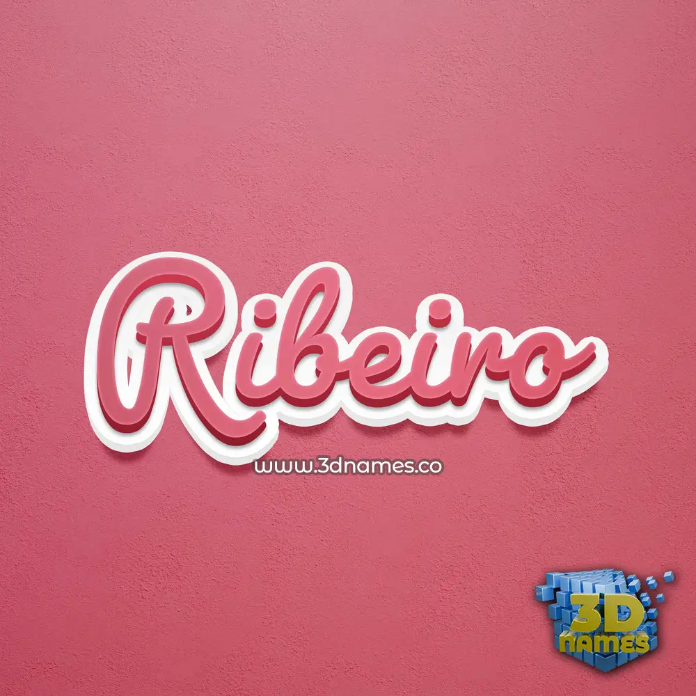 ribeiro in Red Scribble style - 3D name wallpaper