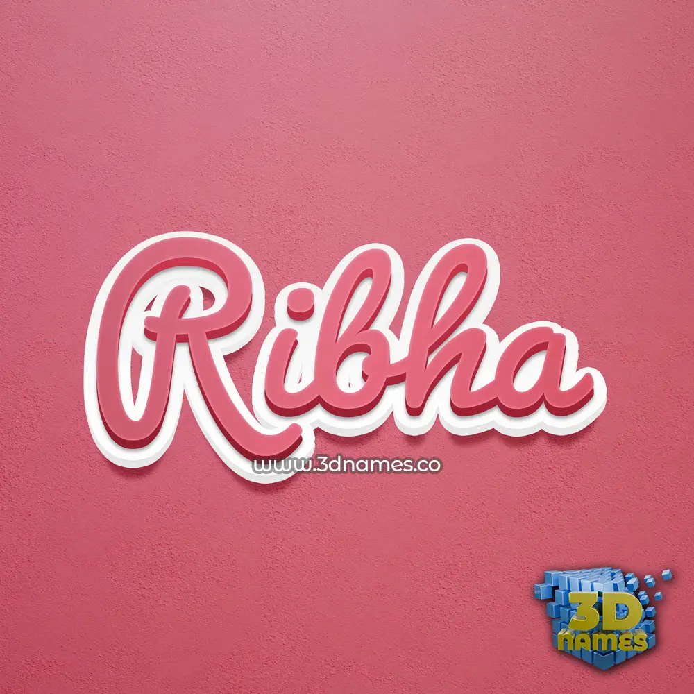 ribha in Red Scribble style - 3D name wallpaper
