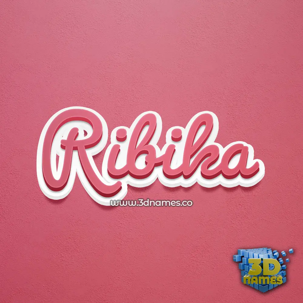 ribika in Red Scribble style - 3D name wallpaper