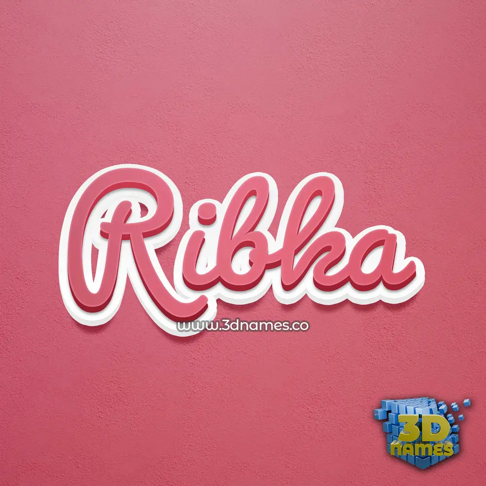 ribka in Red Scribble style - 3D name wallpaper